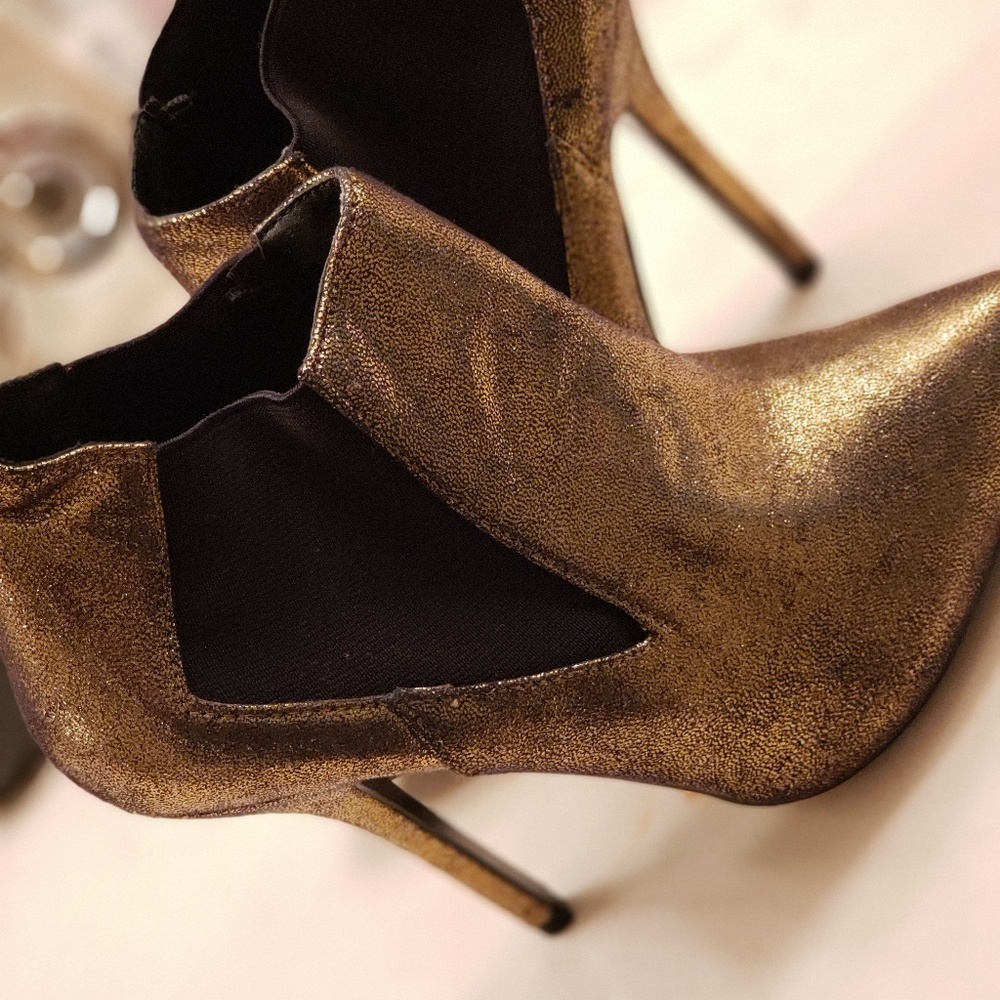 Party gold ankle boots